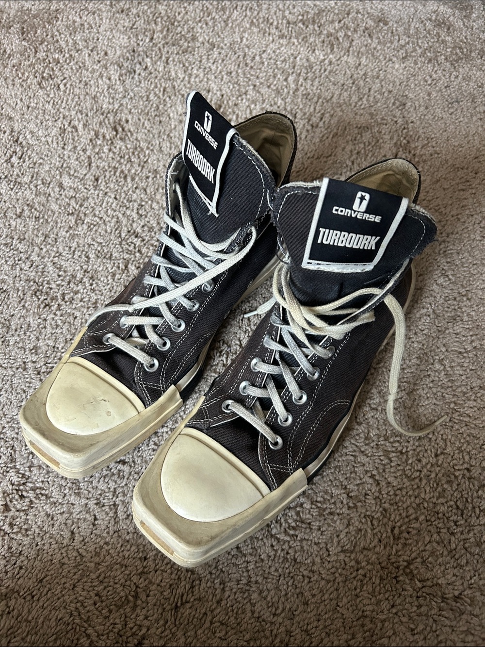 Men's Black High-Top Canvas Rick Owens Converse